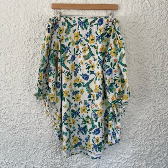 Old Navy Off the Shoulder Floral Summer Spring Cotton Sundress 3/4 Sleeve XL - Picture 6 of 9